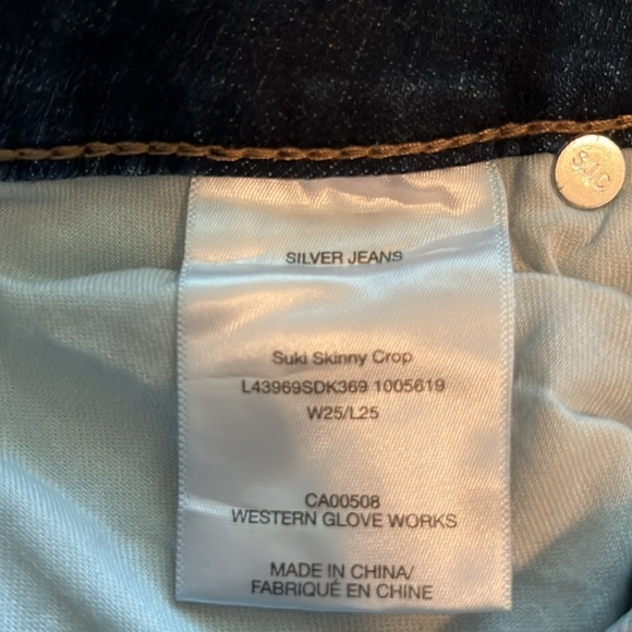Silver Jeans Suki Skinny Crop Mid Rise Size 25 - Picture 11 of 16